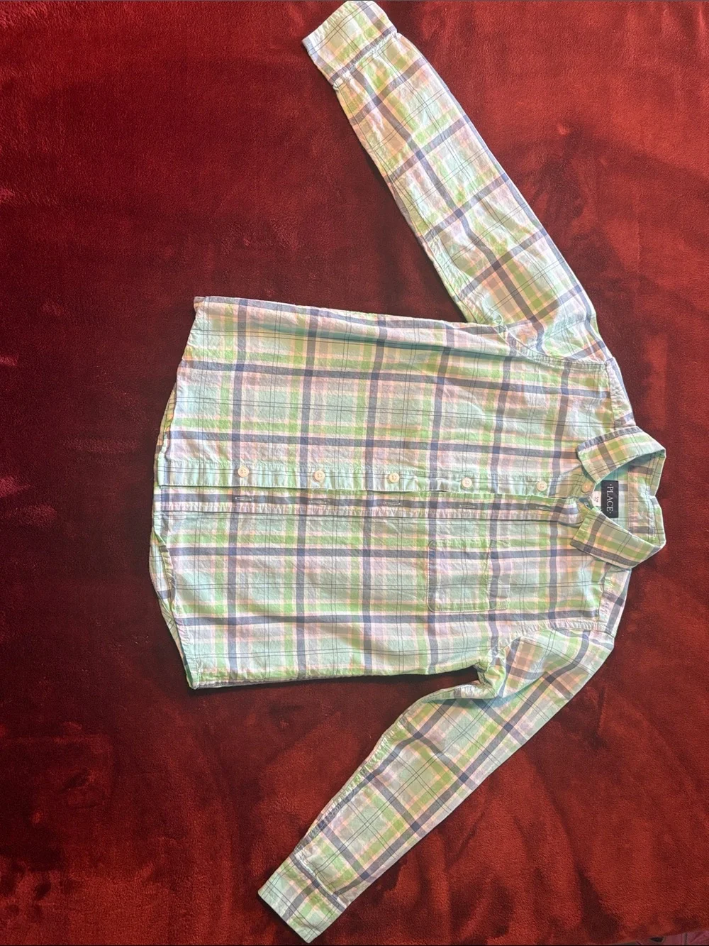 Pastel Plaid Button-Up Shirt
